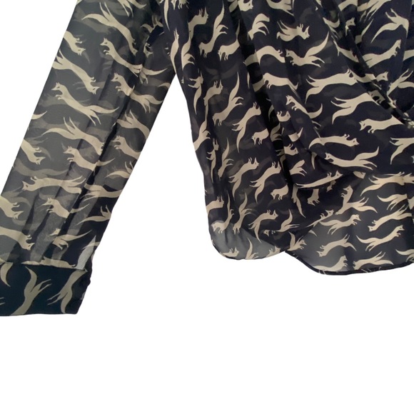 Marciano Sheer Blue 🦊 Foxy Blouse - Size S - Picture 5 of 6